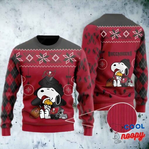Charlie Brown Snoopy Tampa Bay Buccaneers Ugly Christmas Sweater 1