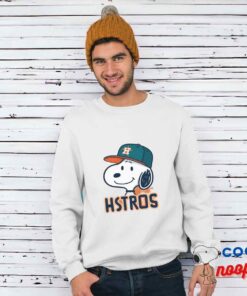Cheerful Snoopy Houston Astros Logo T Shirt 1