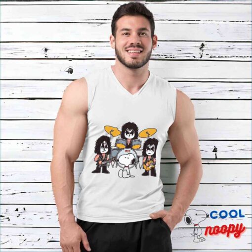 Cheerful Snoopy Kiss Rock Band T Shirt 3