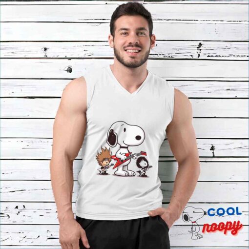 Cheerful Snoopy Metallica Band T Shirt 3