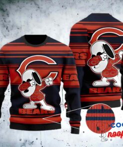 Chicago Bears Snoopy Dabbing Christmas Gift All Over Print Ugly Christmas Sweater 1
