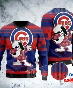 Chicago Cubs Baseball Mlb Fan Snoopy Lover Ugly Christmas Sweater 1