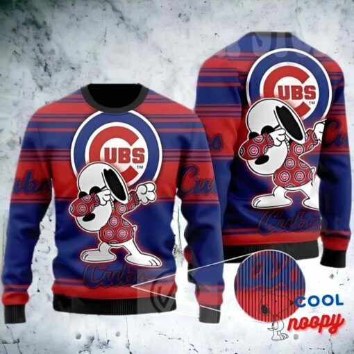 Chicago Cubs Baseball Mlb Fan Snoopy Lover Ugly Christmas Sweater 1