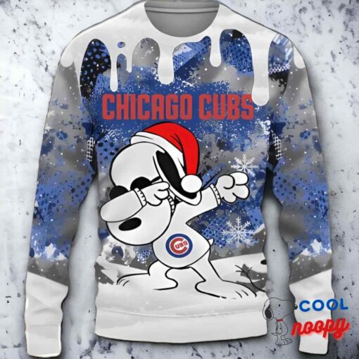 Chicago Cubs Snoopy Dabbing The Peanuts Christmas Gift Ugly Christmas Sweater 1
