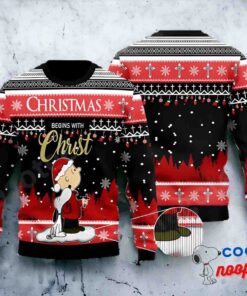 Christmas Begins With Christ Snoopy Ugly Christmas Sweater 1