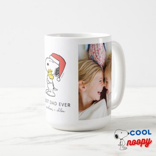 Christmas Snoopy Woodstock Best Dad Photo Coffee Mug 15