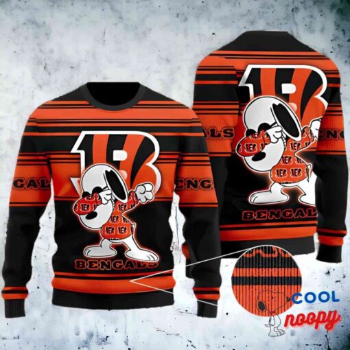 Cincinnati Bengals Snoopy Dabbing Funny Ugly Christmas Sweater 1