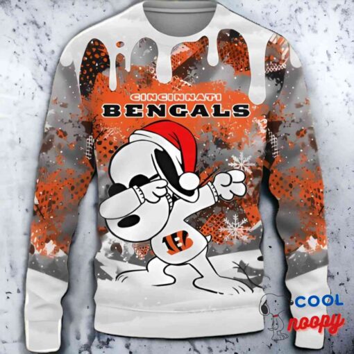 Cincinnati Bengals Snoopy Dabbing The Peanuts Christmas Gift Ugly Christmas Sweater 1