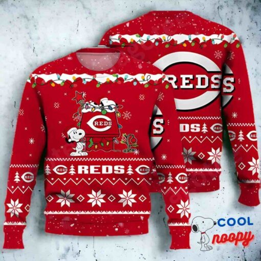 Cincinnati Reds Snoopy Mlb Ugly Christmas Sweater 1