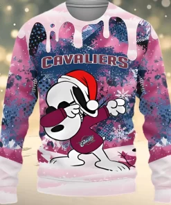 Cleveland Cavaliers Snoopy Dabbing The Peanuts Sports Christmas Ugly Christmas Sweater 1