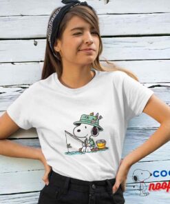 Colorful Snoopy Fishing T Shirt 4
