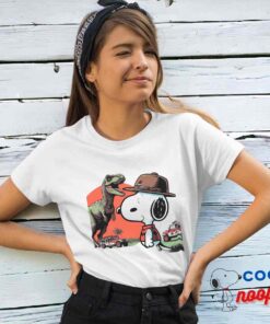 Colorful Snoopy Jurassic Park T Shirt 4