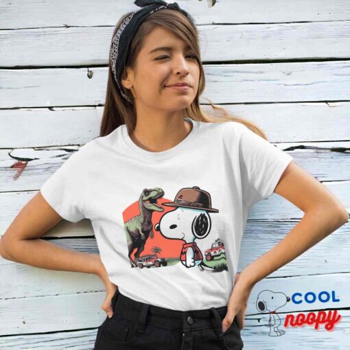 Colorful Snoopy Jurassic Park T Shirt 4