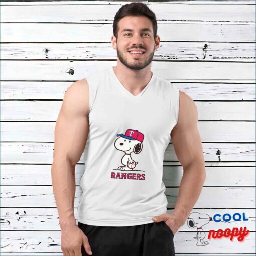 Colorful Snoopy Texas Rangers Logo T Shirt 3