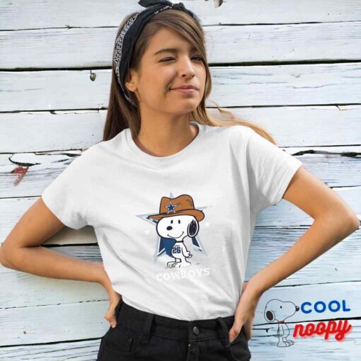 Comfortable Snoopy Dallas Cowboys Logo T Shirt 4