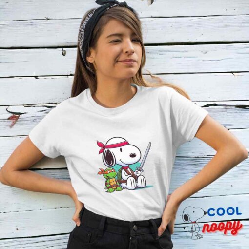 Comfortable Snoopy Ninja Turtle T Shirt 4