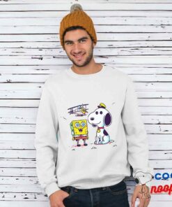 Comfortable Snoopy Spongebob Movie T Shirt 1