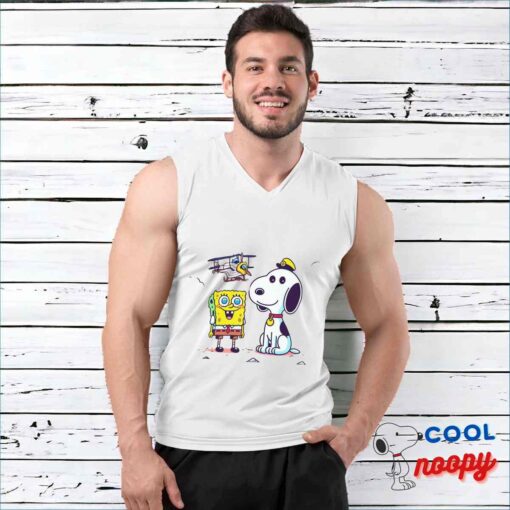 Comfortable Snoopy Spongebob Movie T Shirt 3