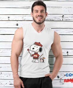 Cool Snoopy Maroon Pop Band T Shirt 3