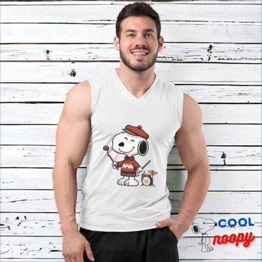 Cool Snoopy Maroon Pop Band T Shirt 3