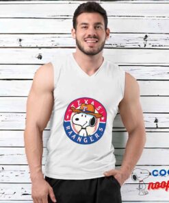 Cool Snoopy Texas Rangers Logo T Shirt 3