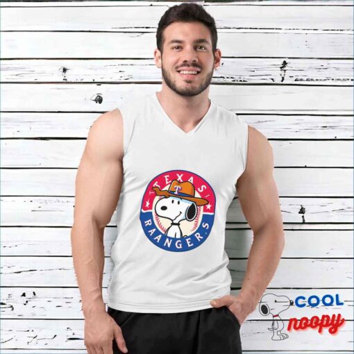 Cool Snoopy Texas Rangers Logo T Shirt 3