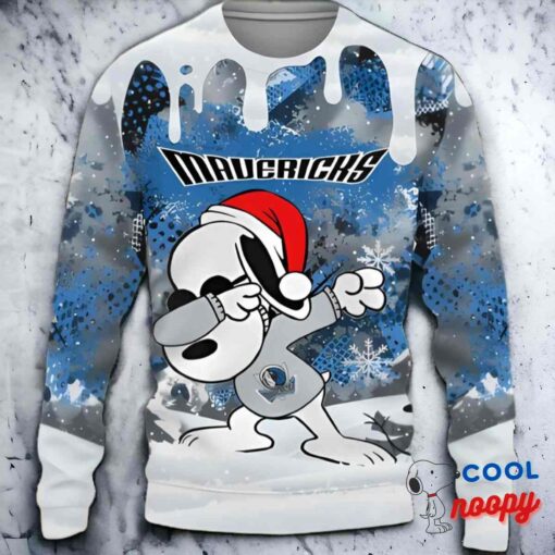 Dallas Mavericks Snoopy Dabbing The Peanuts Christmas Gift Ugly Christmas Sweater 1
