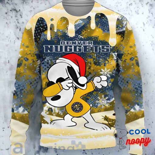 Denver Nuggets Snoopy Dabbing The Peanuts Sports Ugly Christmas Sweater 1
