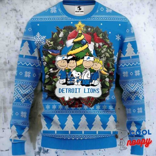 Detroit Lions Snoopy Dog Christmas Ugly Sweater Christmas Gift Ideas 1
