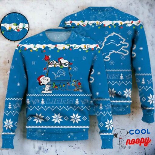 Detroit Lions Snoopy Nfl Ugly Christmas Sweater 1