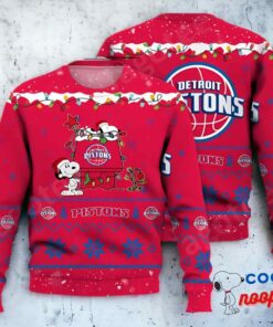 Detroit Pistons Snoopy Nba Ugly Christmas Sweater 1