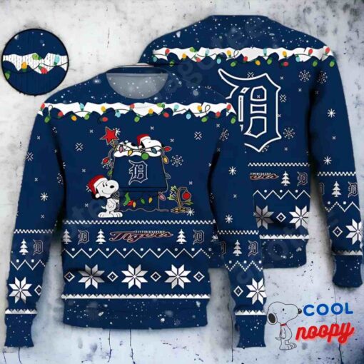 Detroit Tigers Snoopy Mlb Ugly Christmas Sweater 1