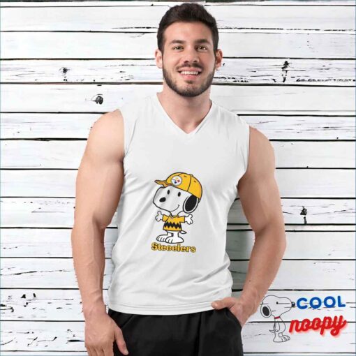 Discount Snoopy Pittsburgh Steelers Logo T Shirt 3