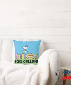 Egg Cellent Snoopy Easter Throw Pillow 2