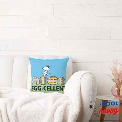 Egg Cellent Snoopy Easter Throw Pillow 2