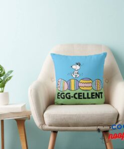 Egg Cellent Snoopy Easter Throw Pillow 3