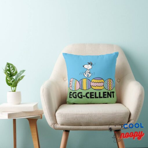 Egg Cellent Snoopy Easter Throw Pillow 3