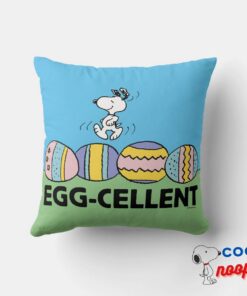 Egg Cellent Snoopy Easter Throw Pillow 4