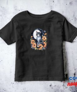 Elegant Black Cat Floral Moon Art Nature Inspire Toddler T Shirt 8