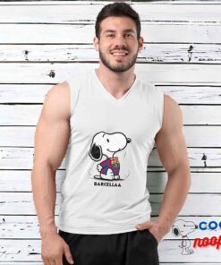 Excellent Snoopy Barcelona Logo T Shirt 3