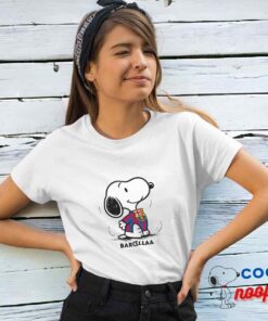 Excellent Snoopy Barcelona Logo T Shirt 4