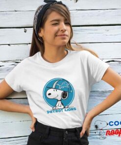 Excellent Snoopy Detroit Lions Logo T Shirt 4