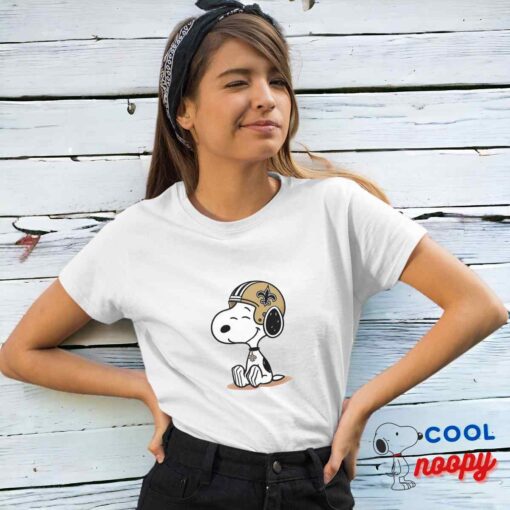 Exquisite Snoopy New Orleans Saints Logo T Shirt 4