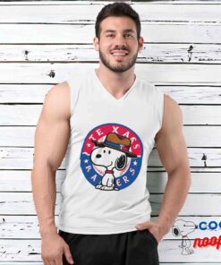 Exquisite Snoopy Texas Rangers Logo T Shirt 3