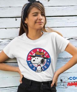 Exquisite Snoopy Texas Rangers Logo T Shirt 4