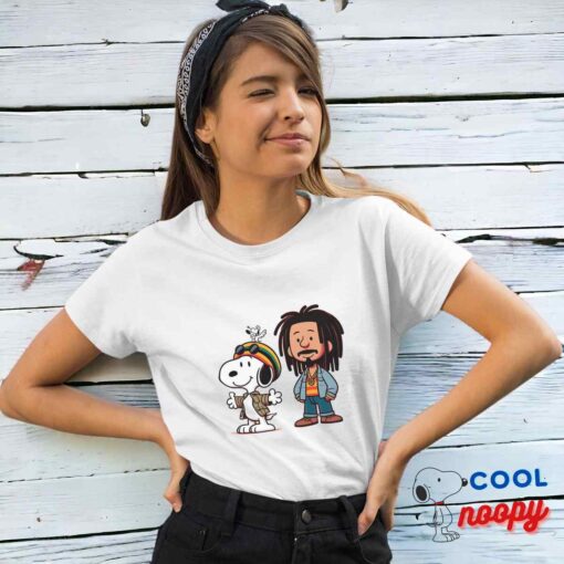 Eye Opening Snoopy Bob Marley T Shirt 4