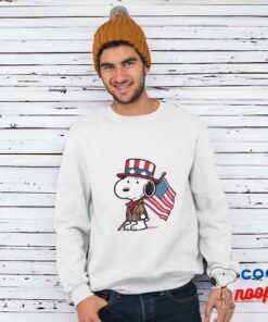 Fascinating Snoopy American Flag T Shirt 1