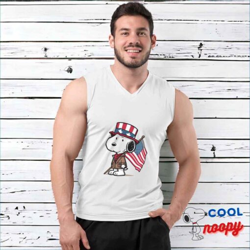 Fascinating Snoopy American Flag T Shirt 3