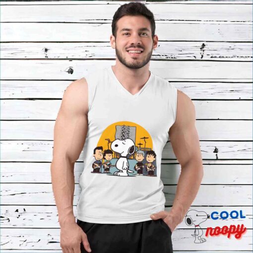 Fascinating Snoopy Joy Division Rock Band T Shirt 3
