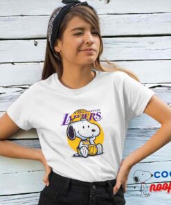 Fascinating Snoopy Los Angeles Lakers Logo T Shirt 4